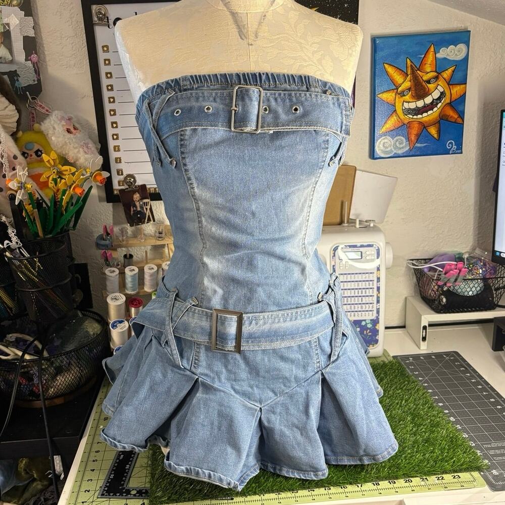 Denim Buckle Dress